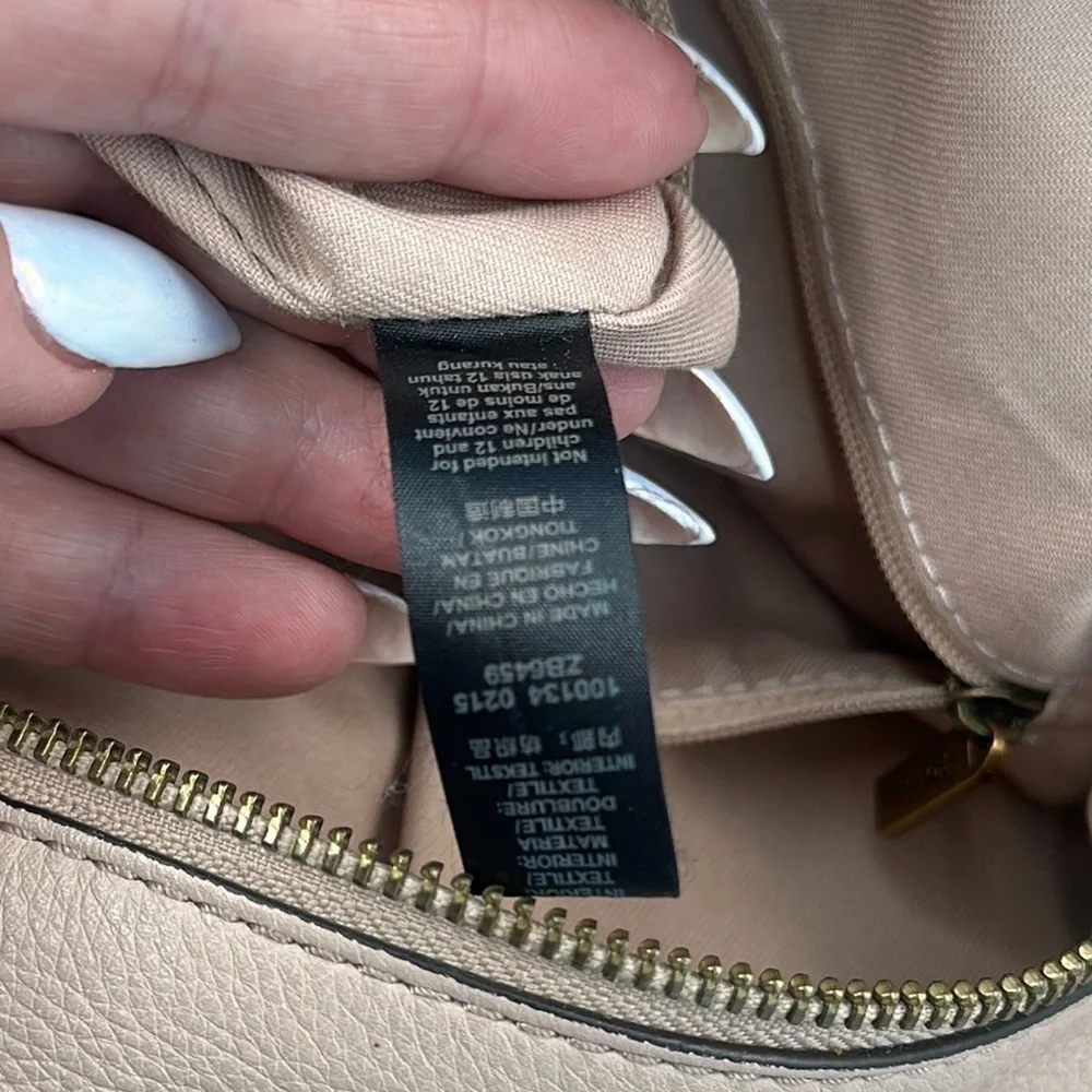 Fossil Vickery Beige and Tan Leather Crossbody Bag